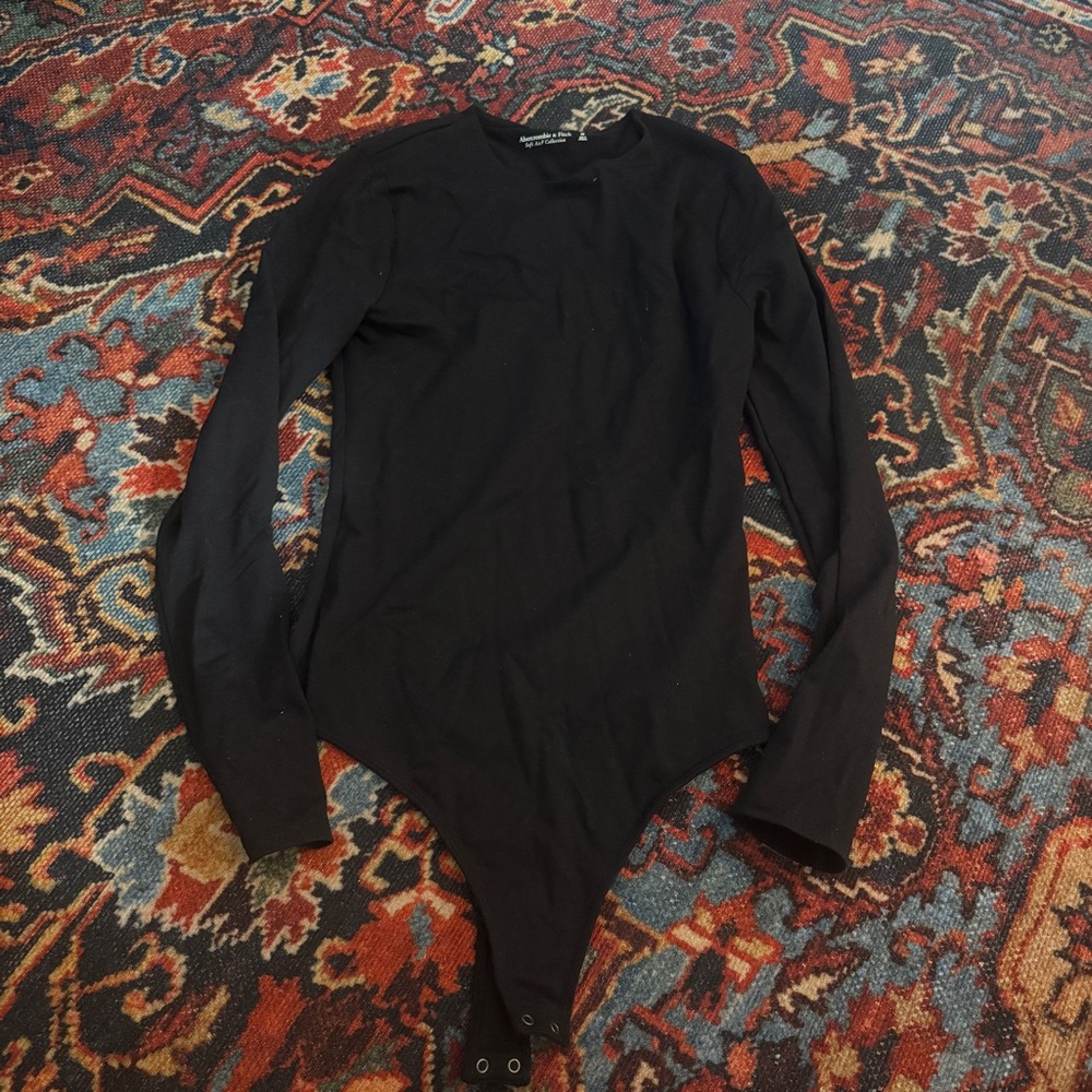 Abercrombie & Fitch Soft Black Long Sleeve Bodysuit
